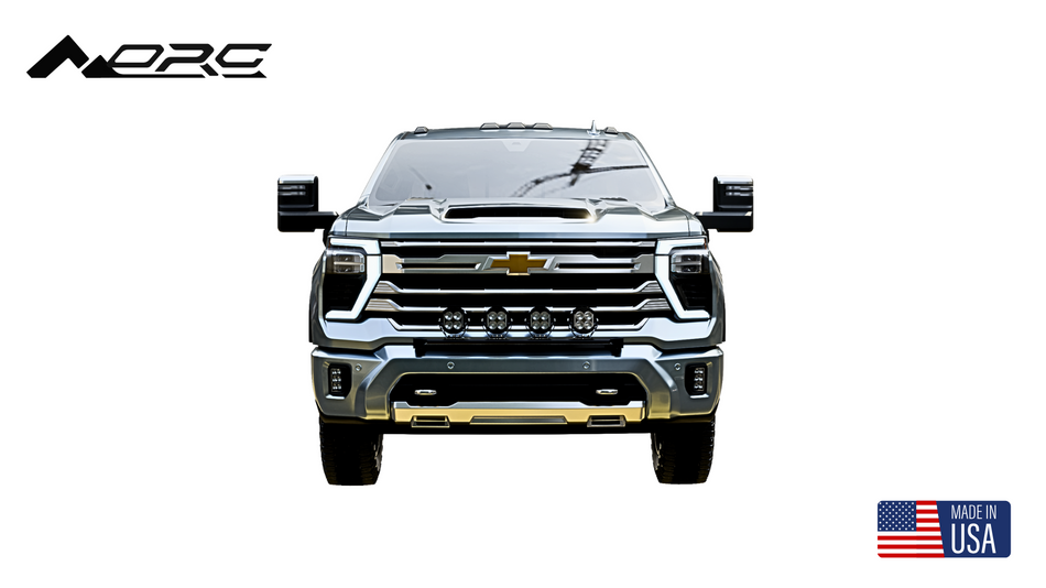 2024 - 2025 CHEVY SILVERADO HD FRONT BUMPER LIGHT BAR WITH 4X LP4'S